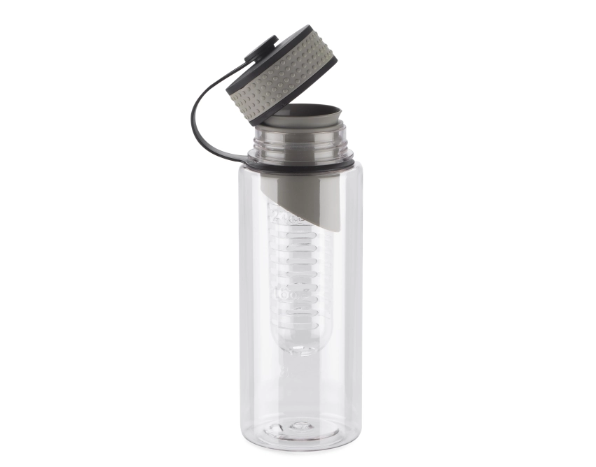 FRUGT bidon na wodę 800 ml z wkładem na owoce szary
