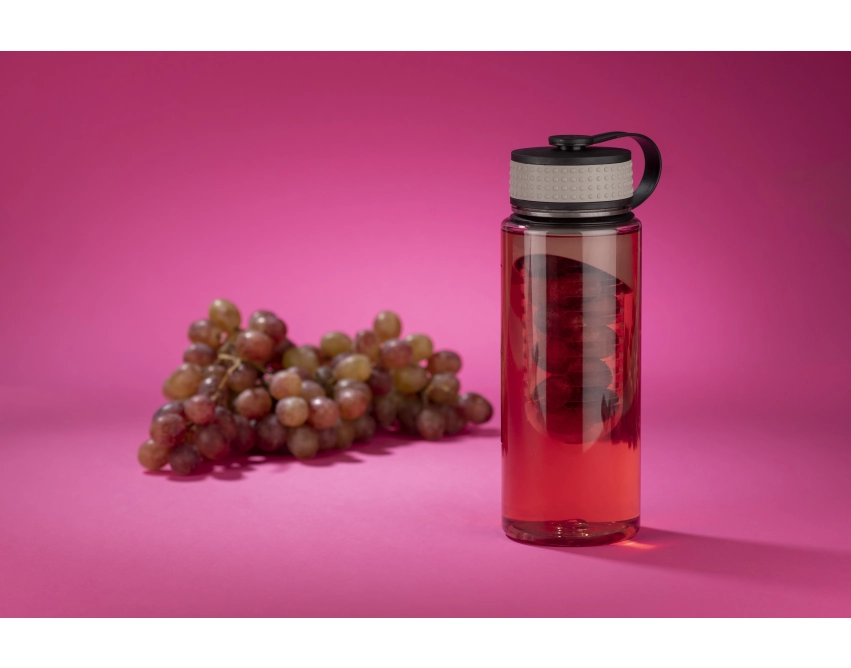 FRUGT bidon na wodę 800 ml z wkładem na owoce szary
