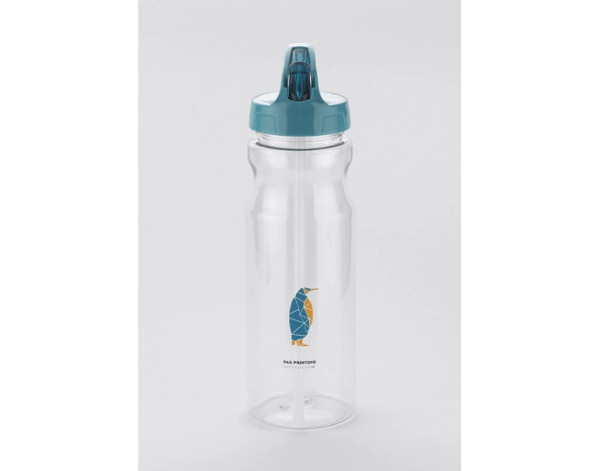 TRANCE bidon sportowy 700 ml z logo, błękitna zakrętka