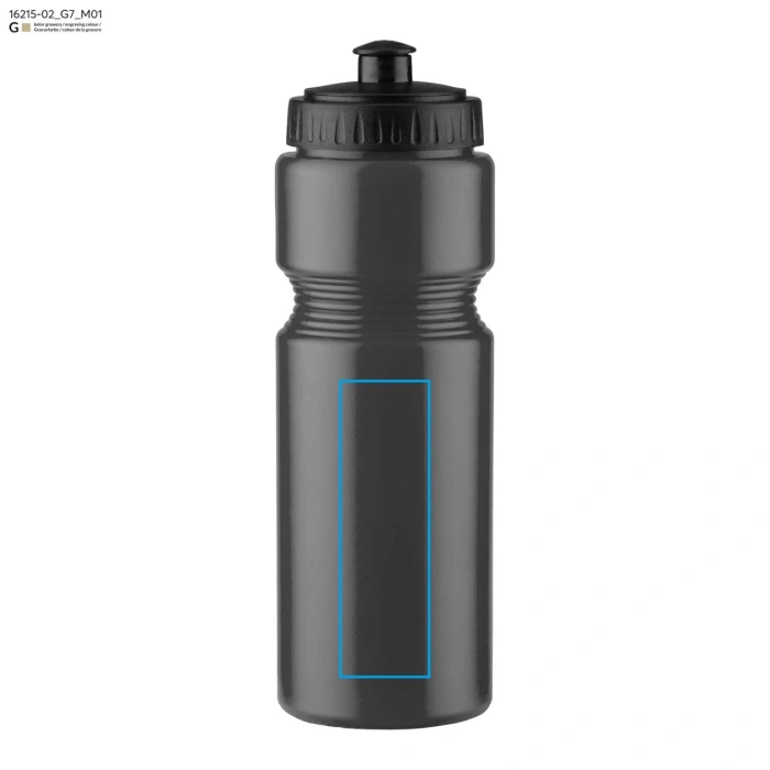 Schemat znakowania dla Grawerowanie laserowe - G7 na gadżecie: BAJK bidon sportowy z nadrukiem 750 ml czarny