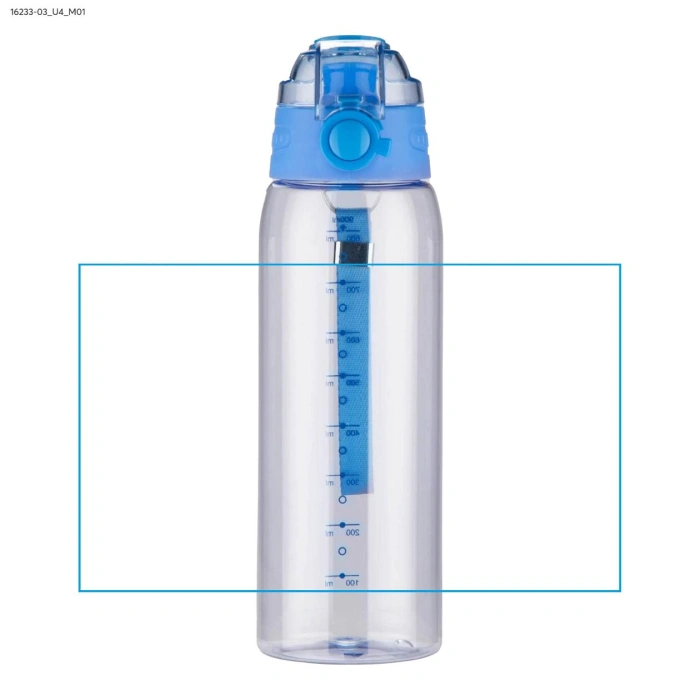 Schemat znakowania dla Nadruk UV - U4 na gadżecie: KOLTER bidon reklamowy 900 ml, niebieski z miarką