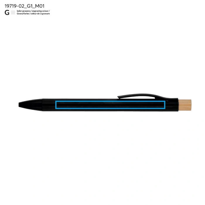 Schemat znakowania dla Grawerowanie laserowe - G1 na gadżecie: PIK długopis metalowy z grawerem, kolor czarny
