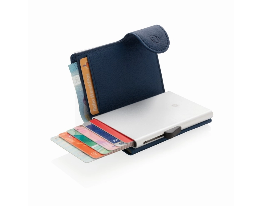 C-Secure osłona na kartę RFID z logo, niebieska PU