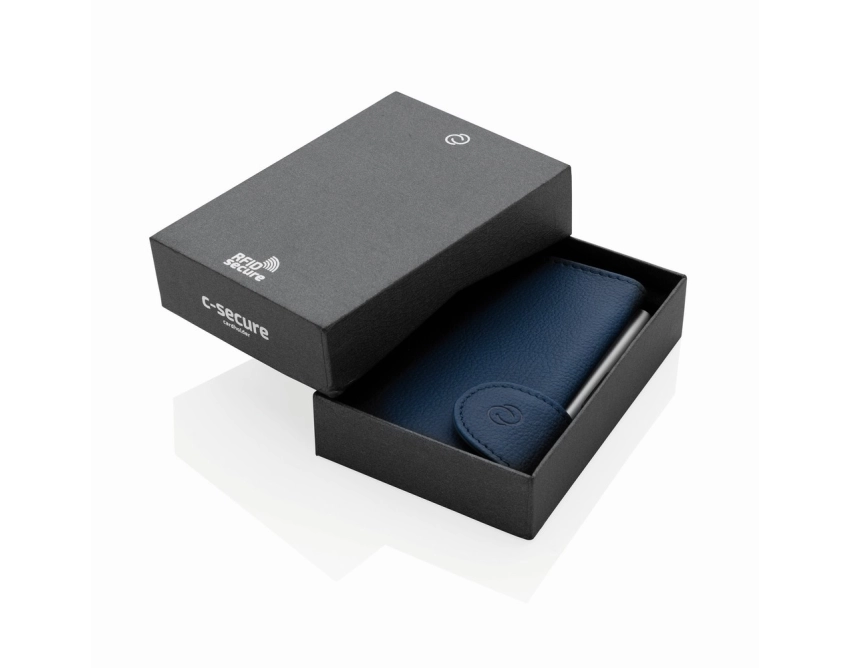 C-Secure osłona na kartę RFID z logo, niebieska PU