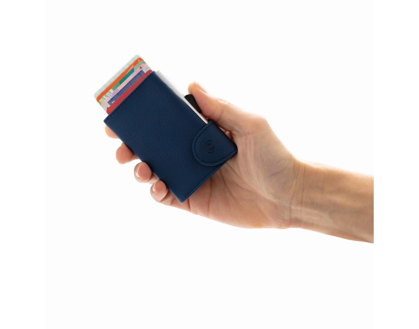 C-Secure osłona na kartę RFID z logo, niebieska PU