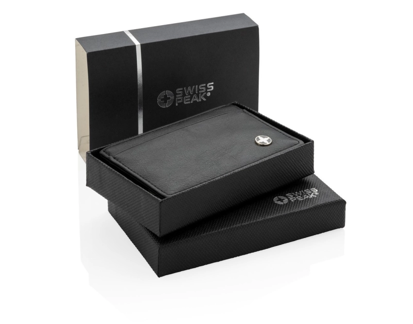 Swiss Peak osłona na kartę RFID, czarna skóra PU