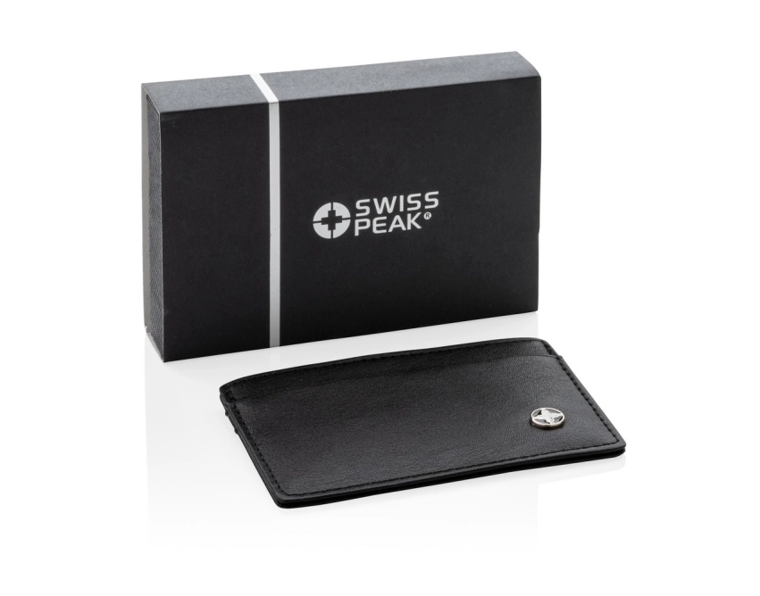 Swiss Peak osłona na kartę RFID, czarna skóra PU
