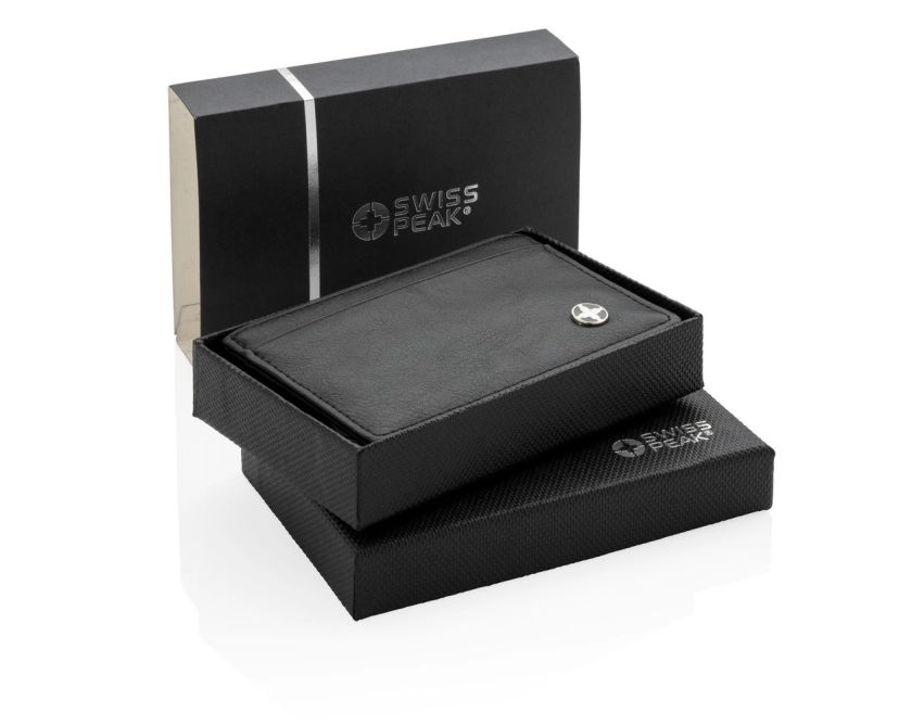 Swiss Peak osłona na kartę RFID, czarna skóra PU