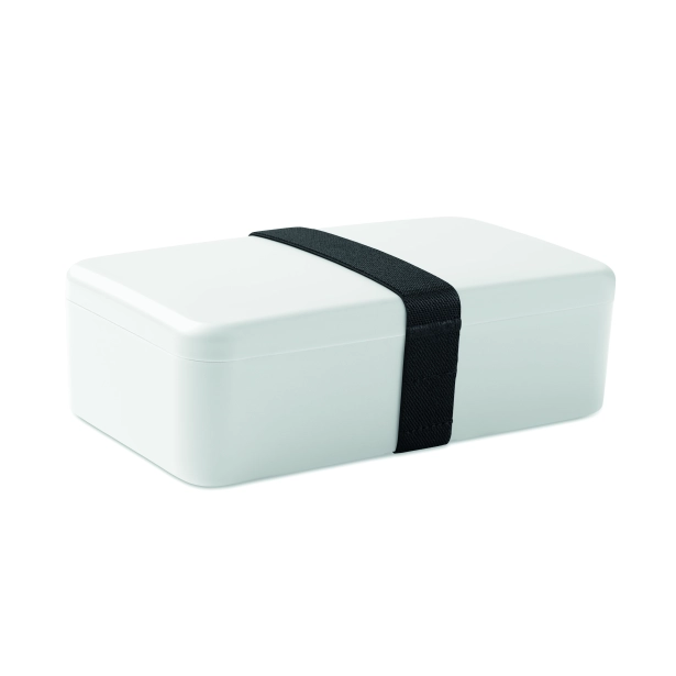 Bruss lunchbox z logo, biały 750 ml z gumką RPET