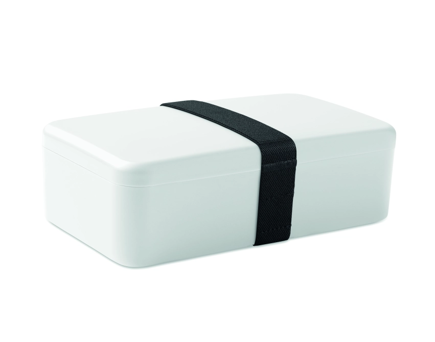 Bruss lunchbox z logo, biały 750 ml z gumką RPET