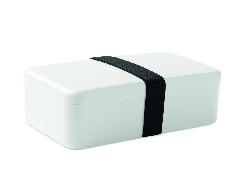 Bruss lunchbox z logo, biały 750 ml z gumką RPET