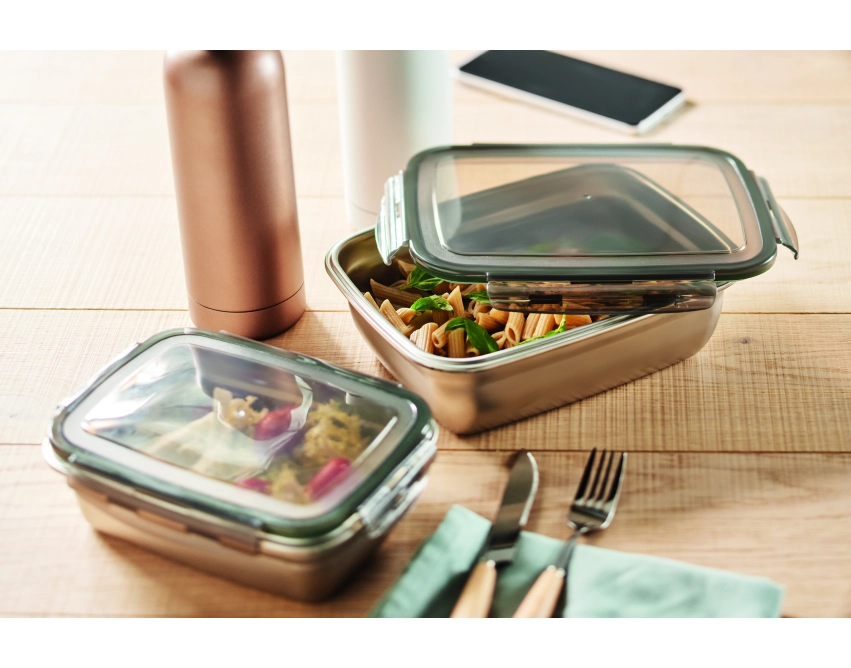Lox lunchbox z nadrukiem 850 ml z szarą pokrywką
