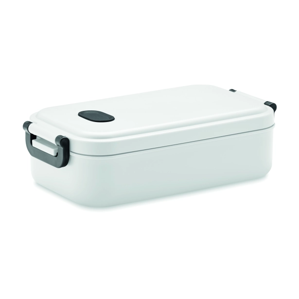 Indus lunchbox z logo 800 ml biały z klamrami