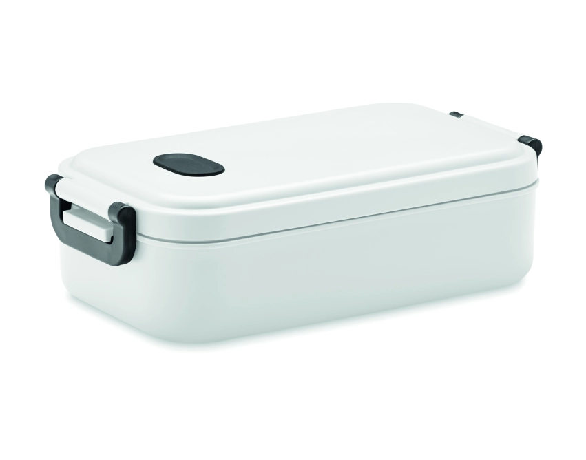 Indus lunchbox z logo 800 ml biały z klamrami