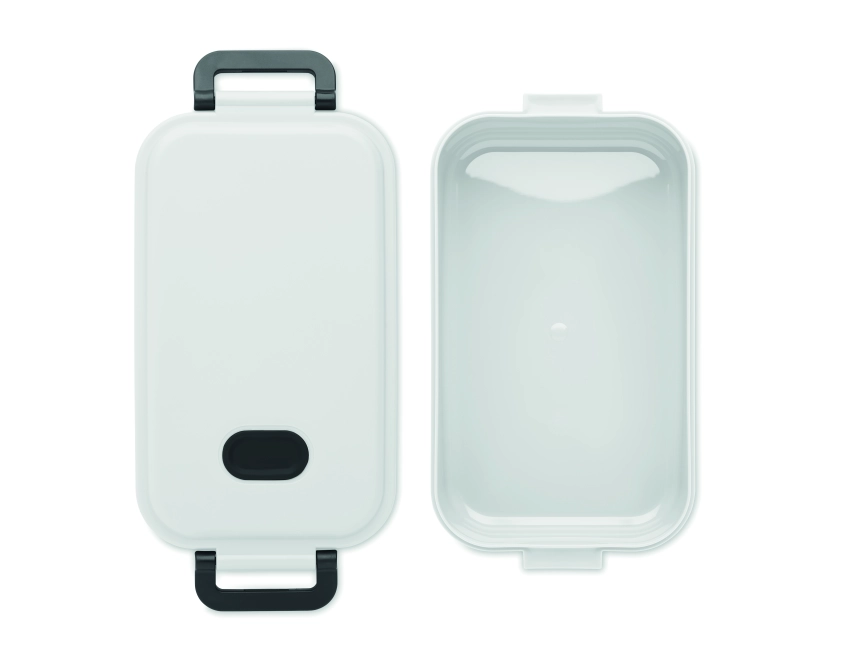 Indus lunchbox z logo 800 ml biały z klamrami