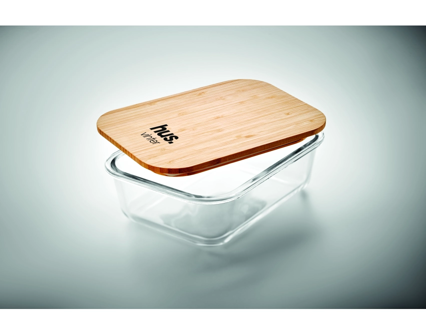 Tundra lunchbox z logo i bambusową pokrywką