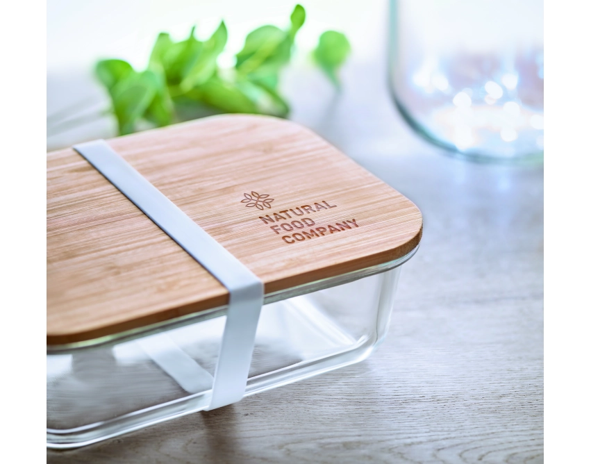 Tundra lunchbox z logo i bambusową pokrywką