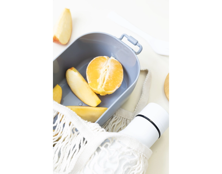 Fuboo lunchbox z logo 1000 ml, szary z klamrą