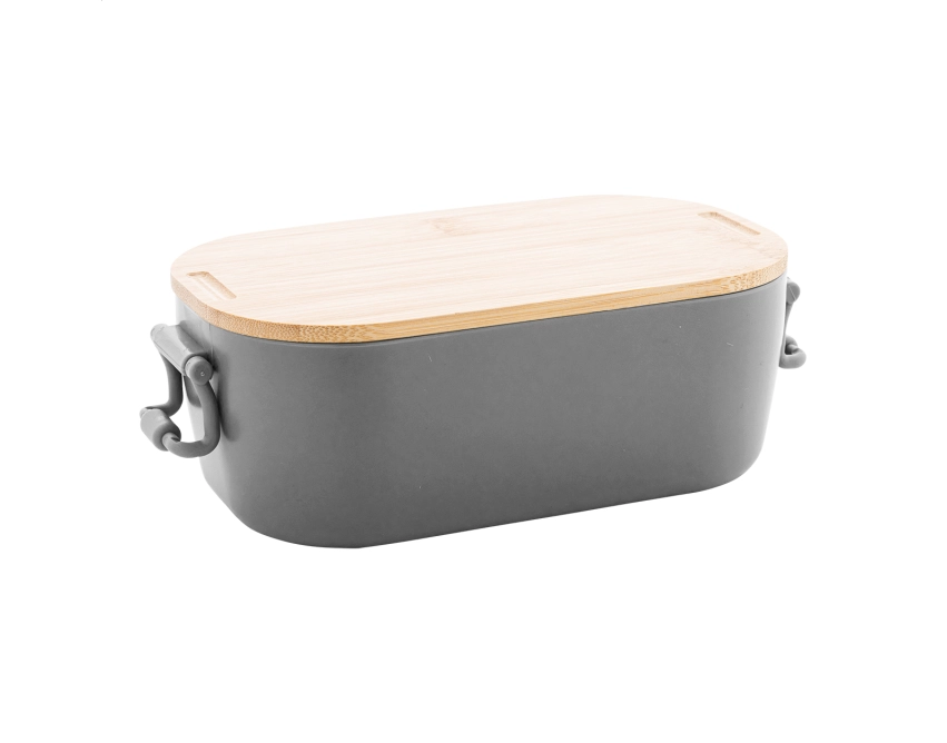 Fuboo lunchbox z logo 1000 ml, szary z klamrą