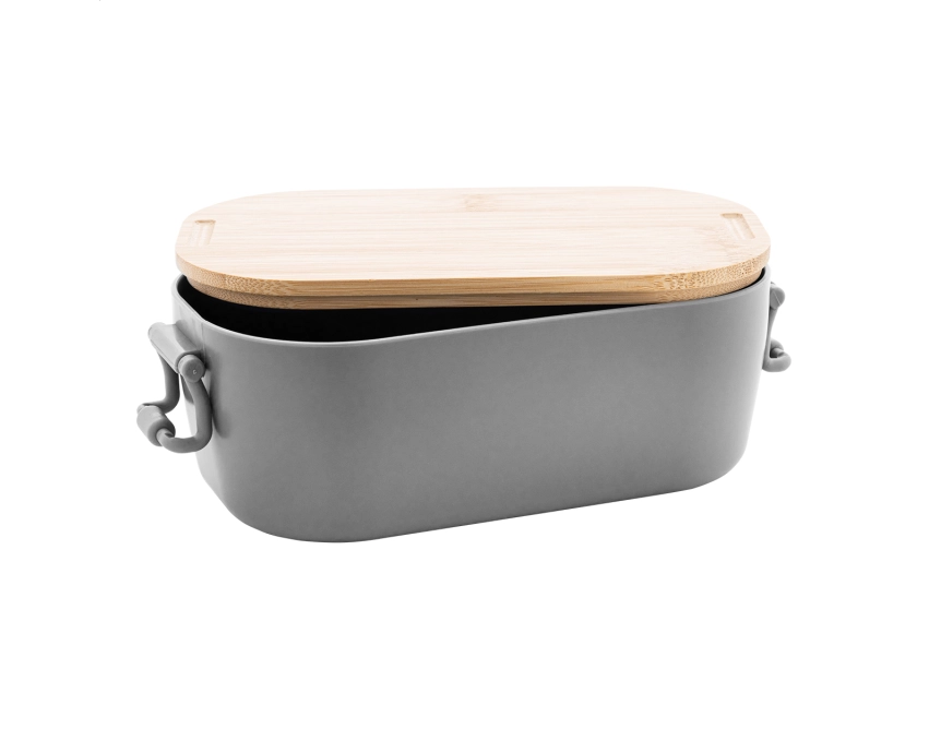 Fuboo lunchbox z logo 1000 ml, szary z klamrą