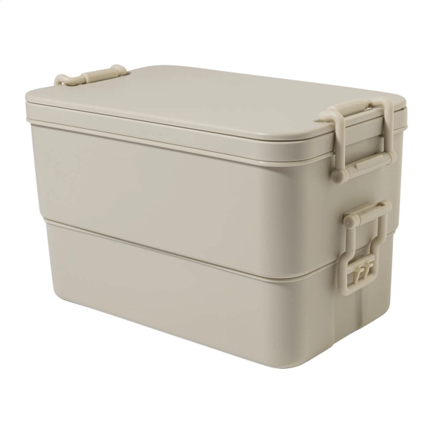 Duplox lunchbox z logo naturalny 1000 i 800 ml