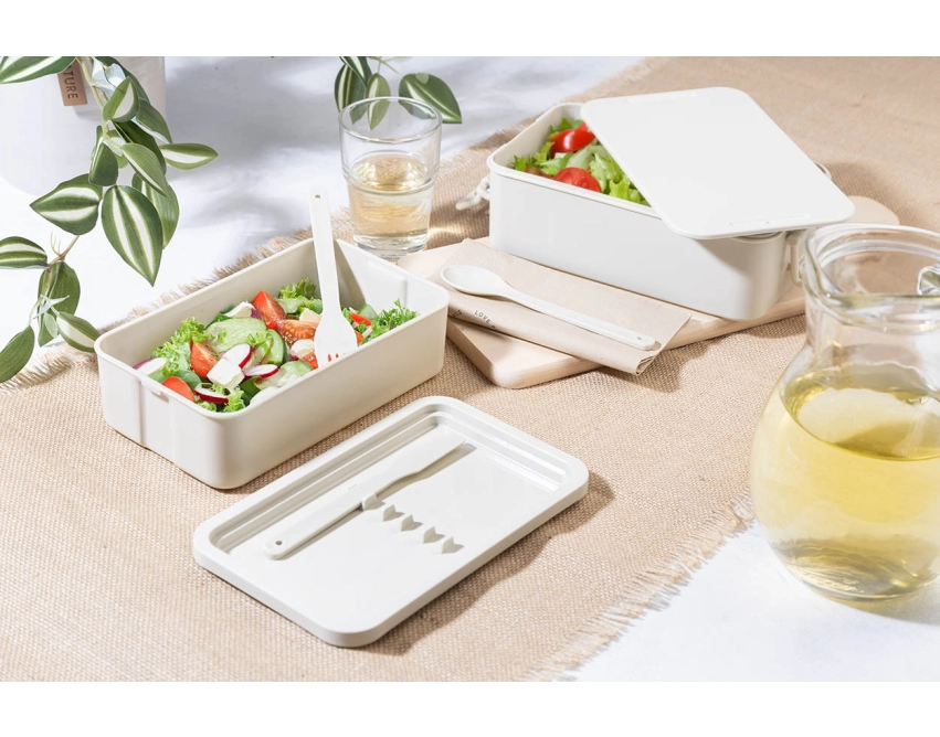 Duplox lunchbox z logo naturalny 1000 i 800 ml