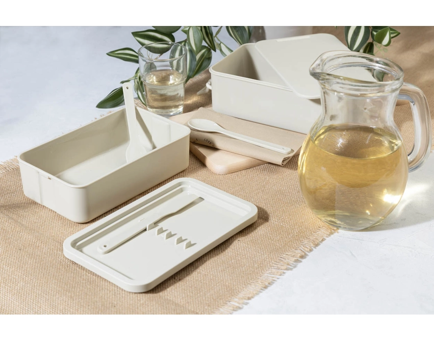 Duplox lunchbox z logo naturalny 1000 i 800 ml