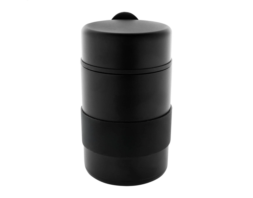 Czarny lunchbox z logo 450 ml z izolacją próżniową