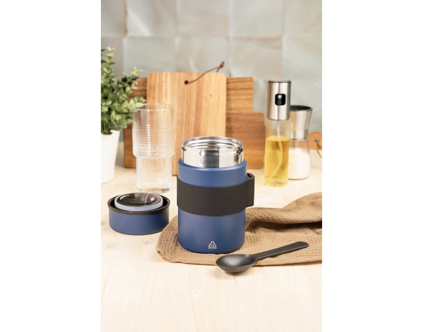 Termiczny lunchbox z logo 450 ml ciemnoniebieski