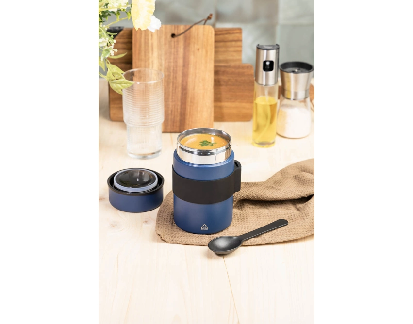 Termiczny lunchbox z logo 450 ml ciemnoniebieski
