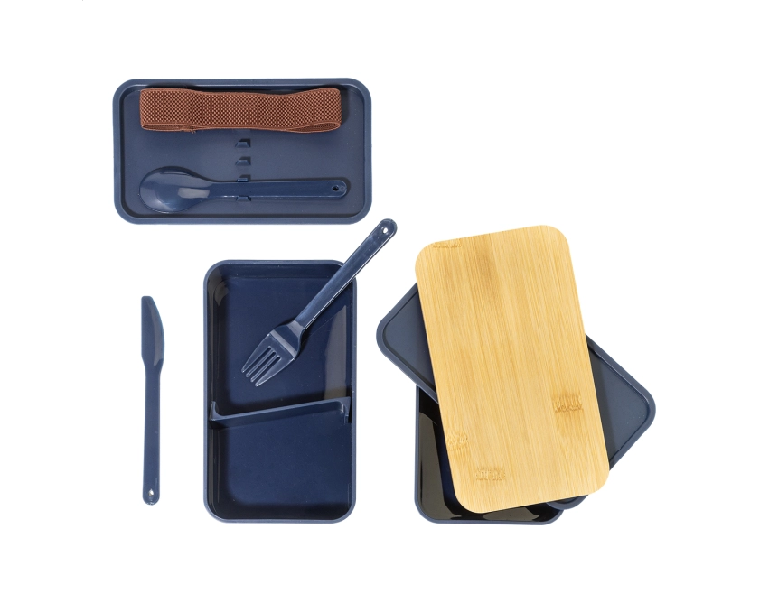 Satay lunchbox z nadrukiem 1400 ml ciemnoniebieski