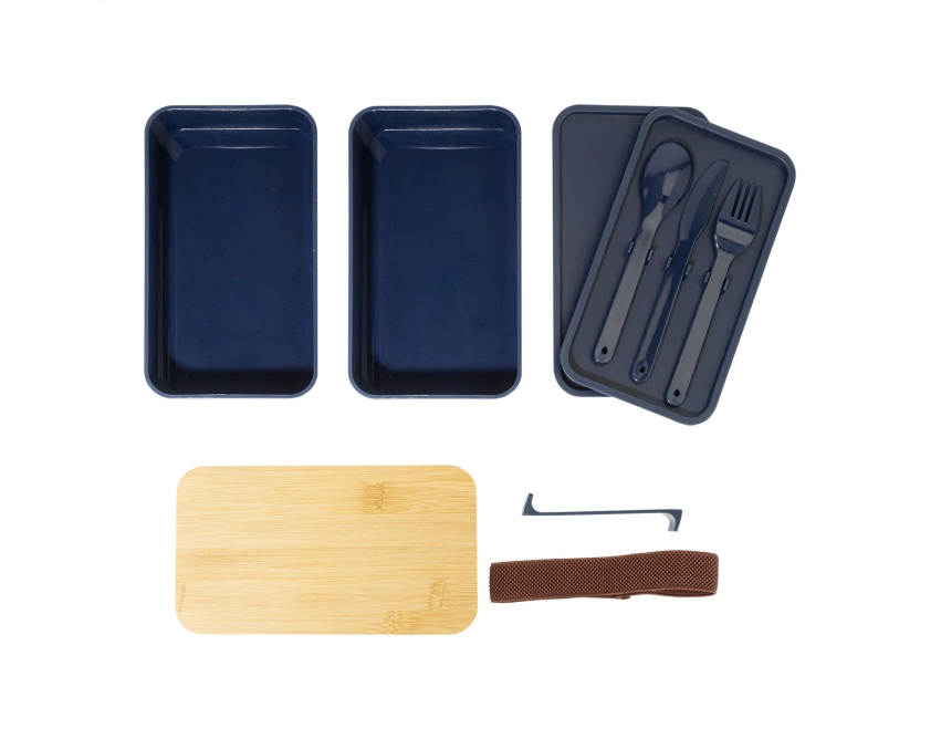 Satay lunchbox z nadrukiem 1400 ml ciemnoniebieski