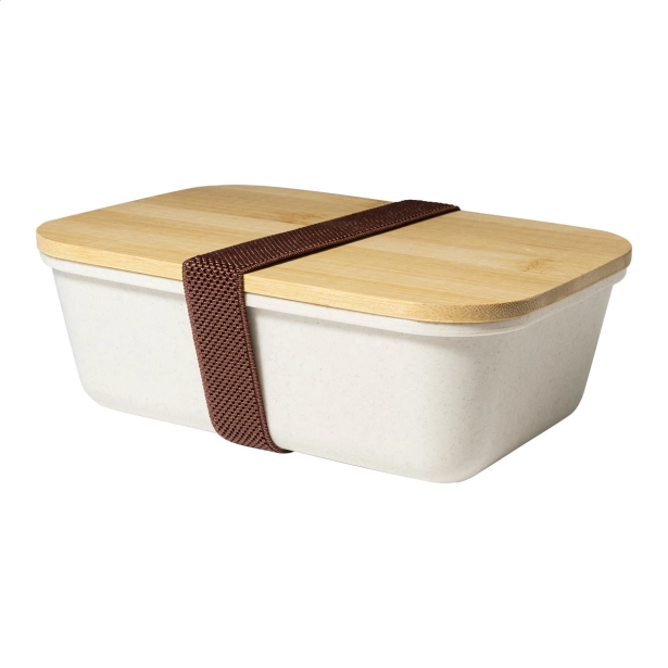 Lunchbox z logo 1000 ml naturalny z pokrywką bambusową