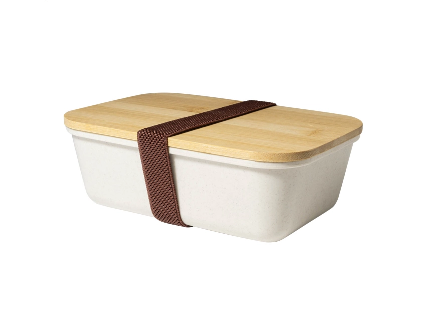 Lunchbox z logo 1000 ml naturalny z pokrywką bambusową
