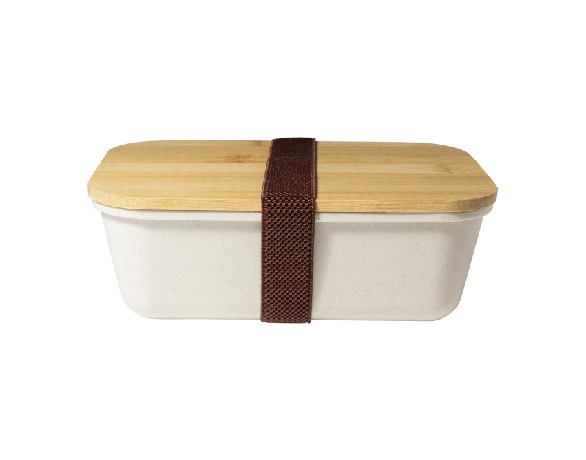 Lunchbox z logo 1000 ml naturalny z pokrywką bambusową
