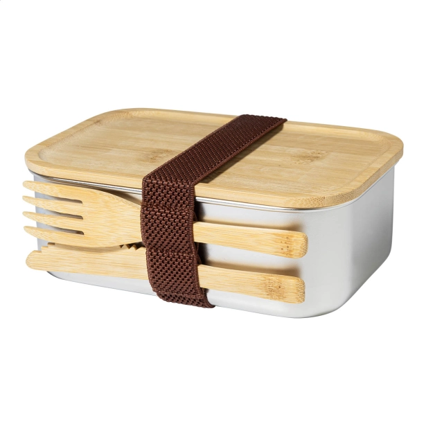 Lunchbox 600 ml z nadrukiem z bambusową pokrywką