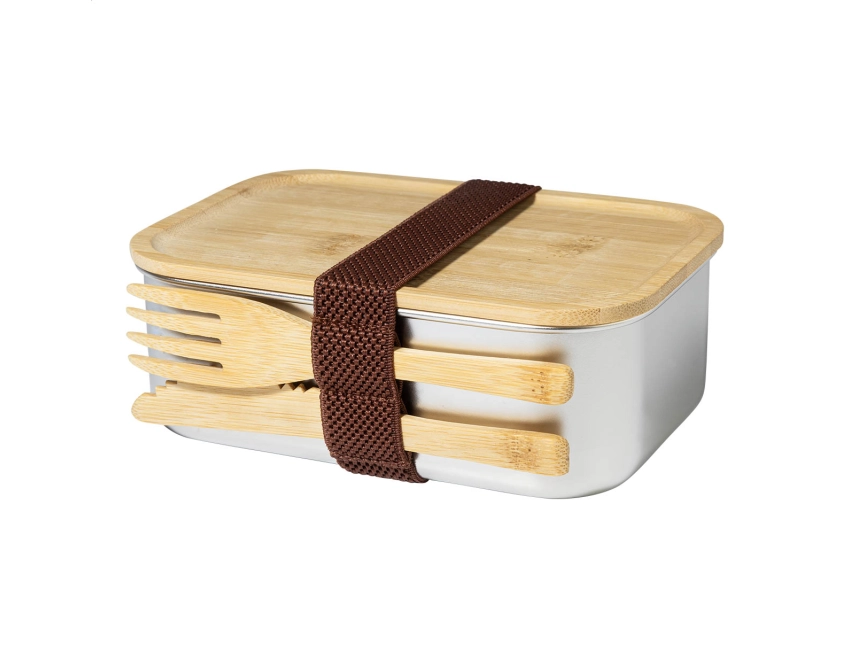 Lunchbox 600 ml z nadrukiem z bambusową pokrywką