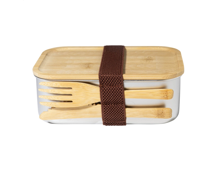Lunchbox 600 ml z nadrukiem z bambusową pokrywką