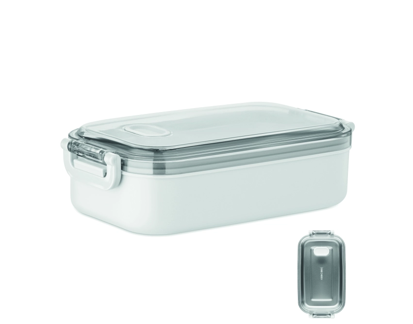 Hoagie lunchbox z logo, biały z PP z uchwytami