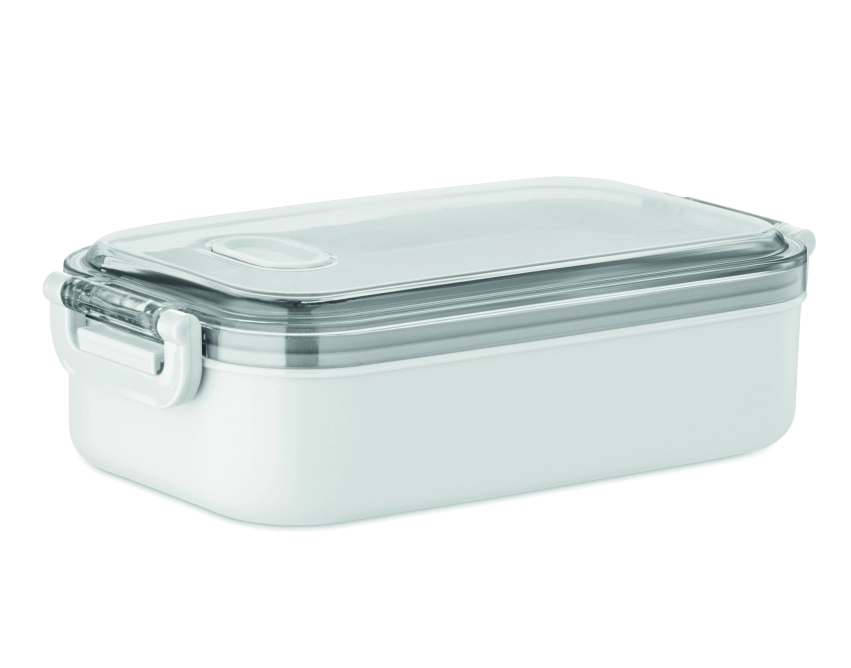 Hoagie lunchbox z logo, biały z PP z uchwytami