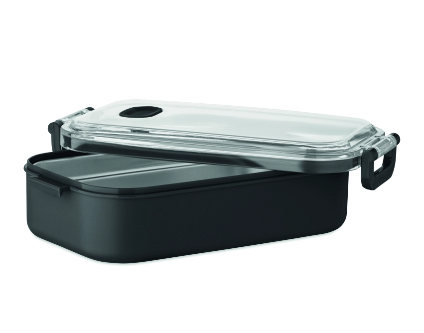 Hoagie lunchbox z logo 750 ml, czarny z PP