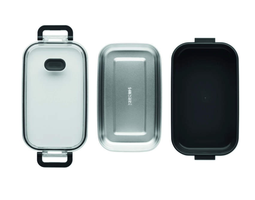 Hoagie lunchbox z logo 750 ml, czarny z PP