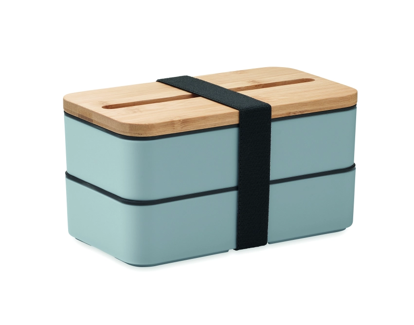 Wint lunchbox z logo z bambusową pokrywą 2 × 400 ml