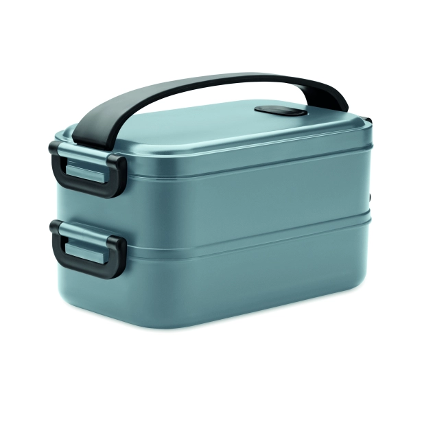 Lunchbox z logo petrol 1600 ml, dwa poziomy