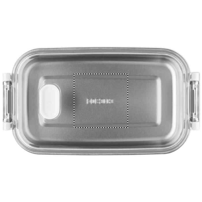 Schemat znakowania dla Doming - DO1 na gadżecie: Hoagie lunchbox z logo, biały z PP z uchwytami