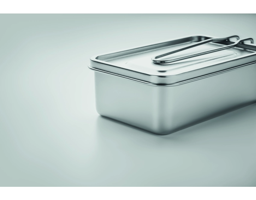 Tamelunch lunchbox z logo 750 ml – srebrny