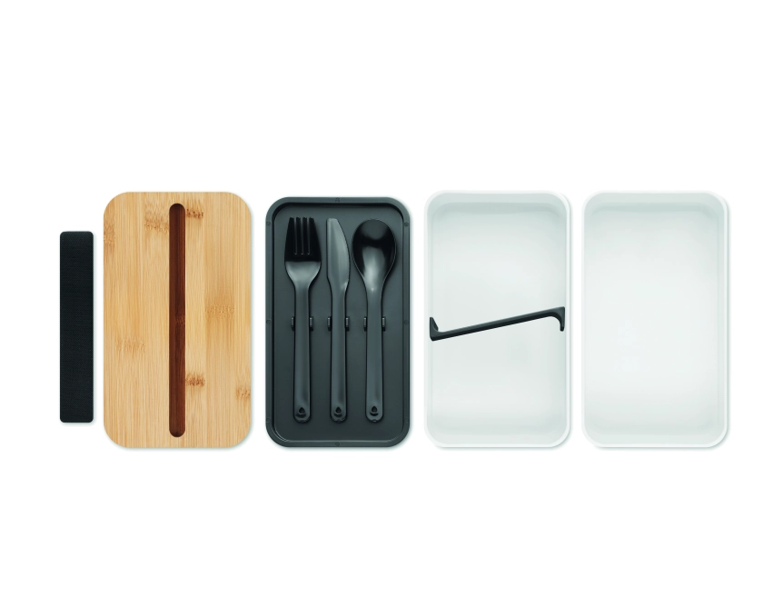 Wint dwupoziomowy lunchbox z logo biały 2 × 400 ml
