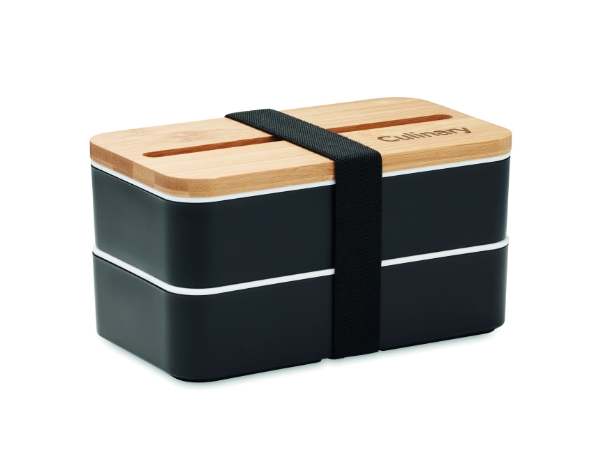 Lunchbox z nadrukiem 800 ml z bambusową pokrywą