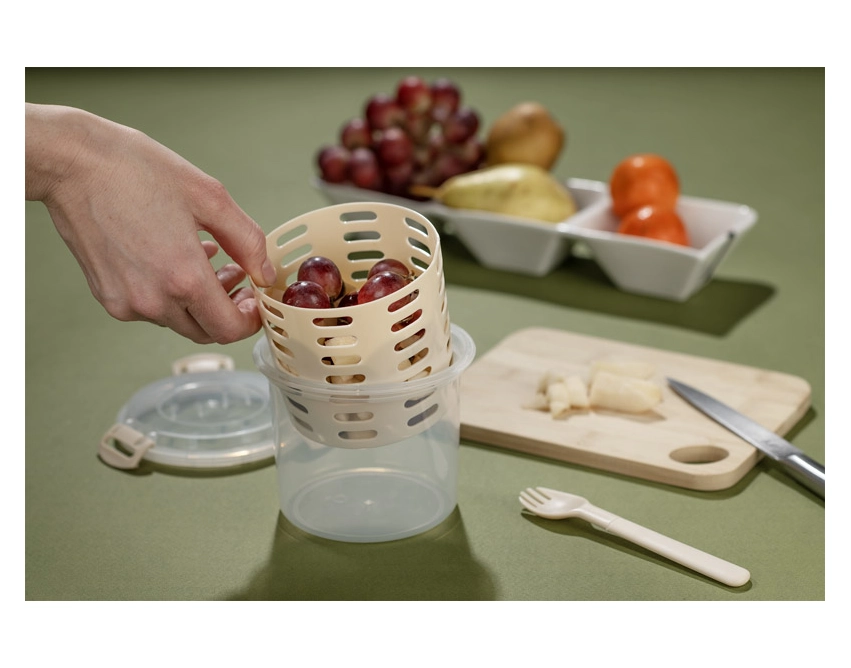 Lunchbox FRUT z logo 550 ml z beżowego polipropylenu