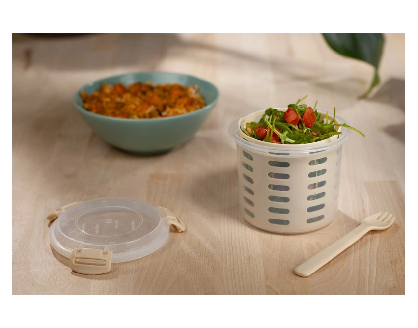 Lunchbox FRUT z logo 550 ml z beżowego polipropylenu
